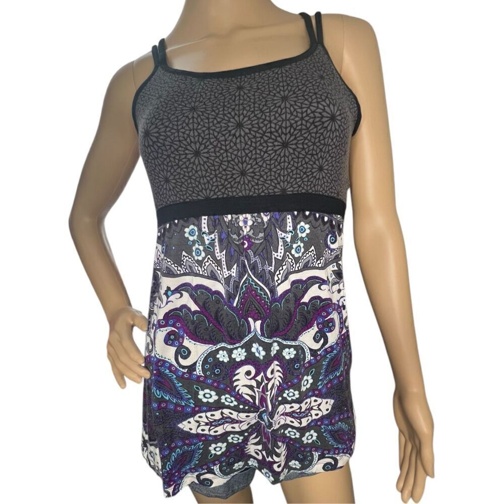 Athleta Boho Athletic Stretchy Tank Top With Built In Bra